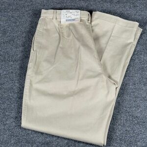 Vintage Y2K Lands End Womens Light Tan Chino Pants 12R Pleated Preppy Workwear